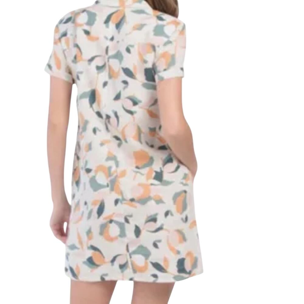 Rachel Zoe 100% Linen Button Up Patterned Dress W… - image 1